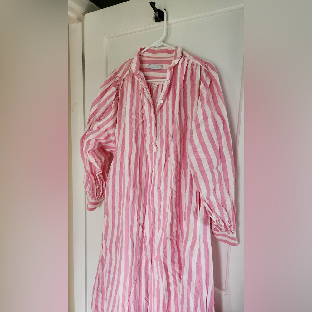 Ten x Ron Herman Pink Striped Kaftan